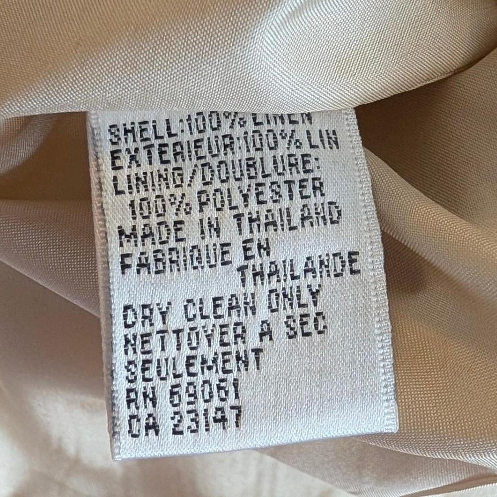Talbots Luxe Irish Linen Blazer NWT Tan Single Button Notched Lapel 12 - Picture 8 of 8
